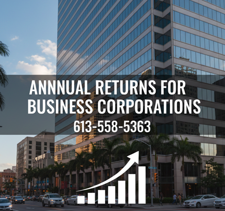 Annual returns for business corporations is different from tax returns, and is required under various business corporations legislation.